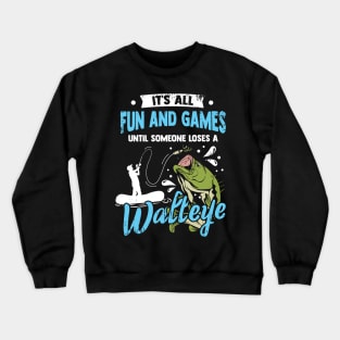 Walleye Fishing Yellow Pickerel Fisher Gift Crewneck Sweatshirt